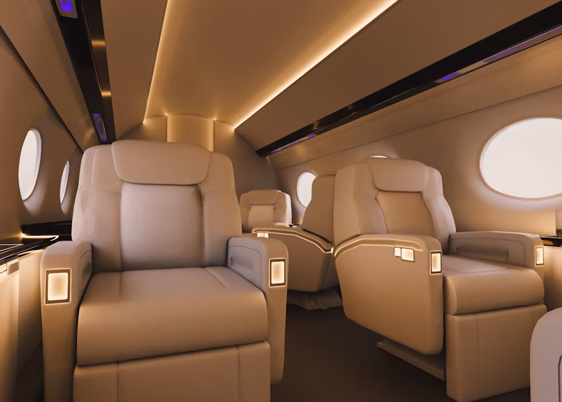 The new lie-flat Business Class suite with privacy door on Air India.